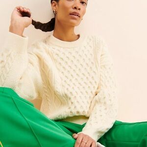 Vigoss Cream Cable Knit Sweater